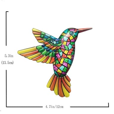 Lintu Hummingbird seinätarra Puutarhakoriste 12x13,5 cm - oranssi