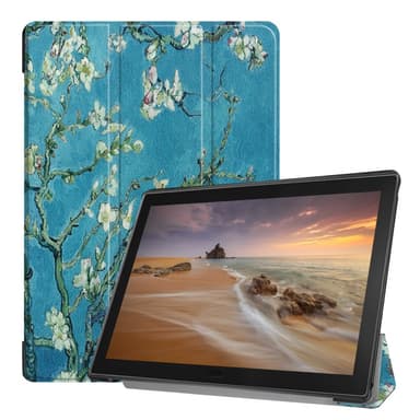 Kuviotulostus Kolminkertainen jalustan kansi Lenovo Tab E10 - Puu kukilla