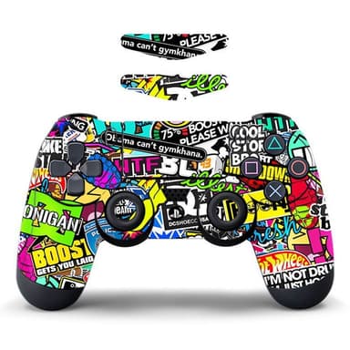 Sony PS4 / PS4 Slim Game Controller Irrotettava tarra - Graffiti