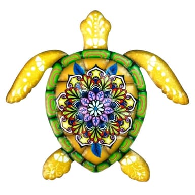 Turtle Iron Wall Tarra Puutarhakoriste 21,5x20cm - Keltainen