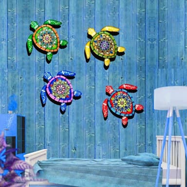 Turtle Iron Wall Tarra Puutarhakoriste 21,5x20cm - Keltainen