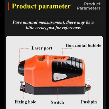 Point Line Cross Laser Spirit Level -monitoimilasertaso