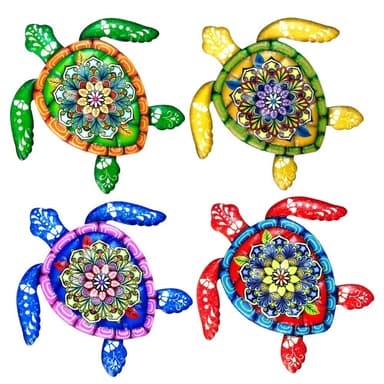 Turtle Iron Wall Tarra Puutarhakoriste 21,5x20cm - Keltainen