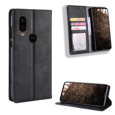 Lompakkokotelo Motorola One Vision/P50 - Musta