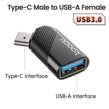 TOOCKI USB-C Uros USB 3.0 Naarasmuunnin 5Gbps datasovitin
