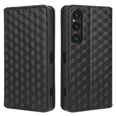 Rhombus Lompakkokotelo Sony Xperia 1 V - Musta