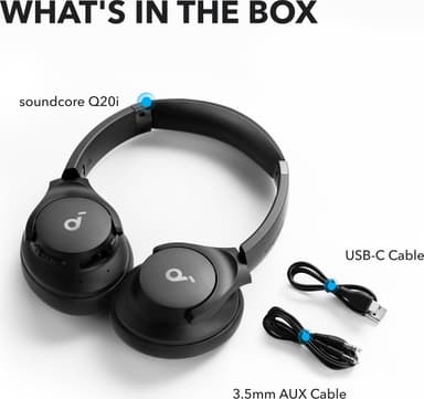 Soundcore Q20i langattomat around-ear kuulokkeet (musta)