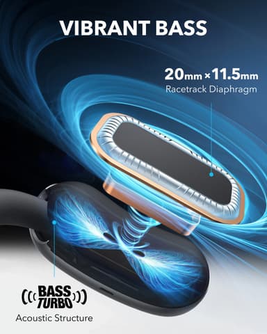 Soundcore AeroFit 2 täysin langattomat in-ear kuulokkeet (musta)