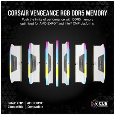 Corsair Vengeance RGB DDR5 RAM muisti 32 GB 5600 Mt/s CL36 (valkoinen)