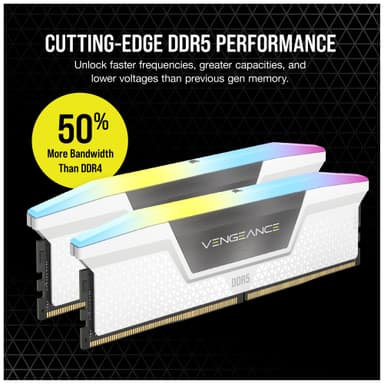 Corsair Vengeance RGB DDR5 RAM muisti 32 GB 5600 Mt/s CL36 (valkoinen)