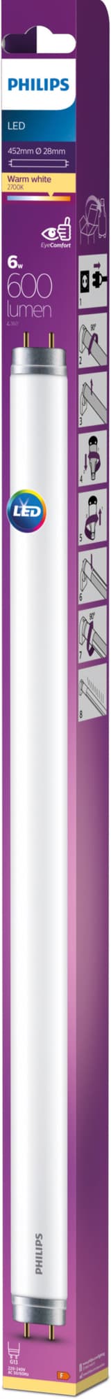 Philips T8 LED-putkivalaisin 6 wattia G13 (lämmin valkoinen)