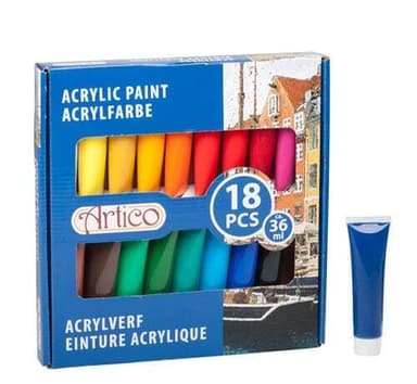 Akryyliväri tuubissa - 18-Pack