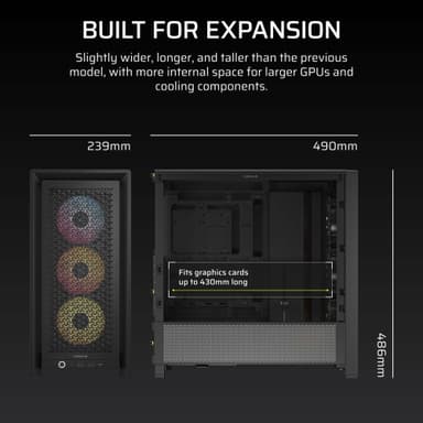 Corsair FRAME 4000D RS ARGB keskitorninen PC-kotelo (musta)
