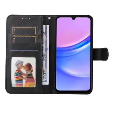 SKALO Samsung A16 PU-nahkainen Lompakkokotelo - Musta