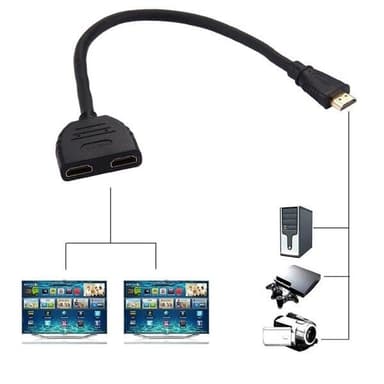 HDMI-jakaja 30 cm:n kaapelilla