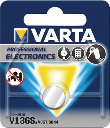 Varta Hopeaoksidi Paristo SR44 | 1.55 V DC | 155 mAh | 1 - Läpipainopakkaus | Kello | Hopea