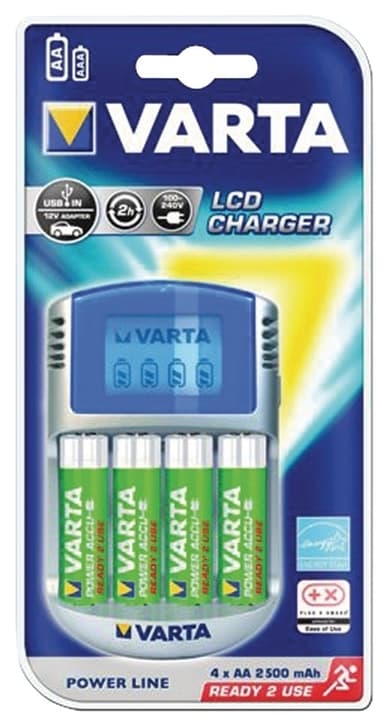 Varta NiMH akkulaturi AA / AAA | 1.2 V DC | 4x AA/HR6 2600 mAh | Trickle-lataus | Euro / Tyyppi-C (CEE 7/16) | Akun tyyppi: AA