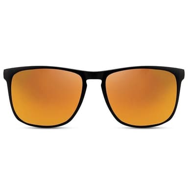 Miesten mustat aurinkolasit – 100 % UV-suoja, oranssit peililinssit