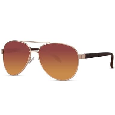 Unisex pilottiaurinkolasit – 100 % UV-suoja, kultakehys, ruskeat linssit