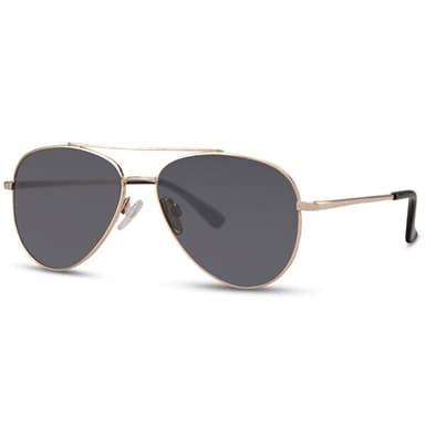 Unisex pilottiaurinkolasit – 100 % UV-suoja (kategoria 3), kultakehys, mustat linssit
