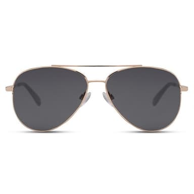 Unisex pilottiaurinkolasit – 100 % UV-suoja (kategoria 3), kultakehys, mustat linssit