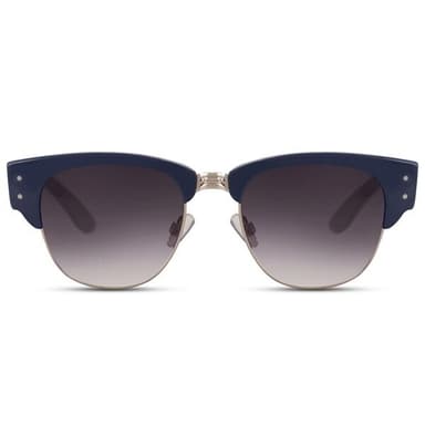 Unisex siniset aurinkolasit – 100 % UV-suoja, mustat linssit, metallirunko