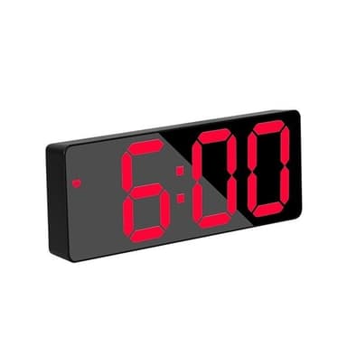 LED herätyskello punaisilla numeroilla - Musta