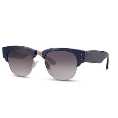 Unisex siniset aurinkolasit – 100 % UV-suoja, mustat linssit, metallirunko