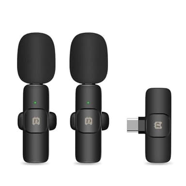 Langattomat Puluz Lavalier-mikrofonit USB-C-vastaanottimella varustettuna