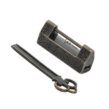 Antiikki riippulukko - Vintage sinkkiseoksesta valmistettu lukko M