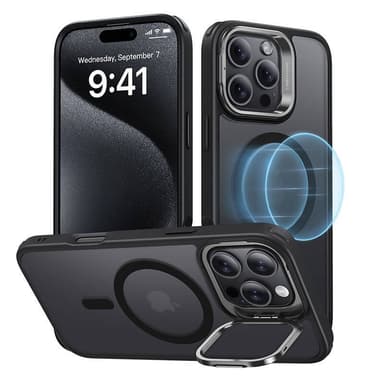 Hybridikotelo (HaloLock) ESR jalustalla iPhone 16 Pro Maxille (musta)