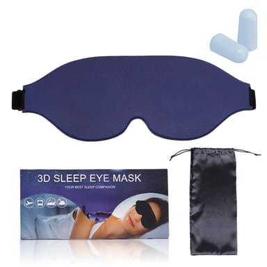 3D Stereo Sleep Eye Mask (neliosainen setti) Laivastonsininen