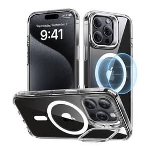 ESR Classic Hybrid (HaloLock) kotelo jalustalla iPhone 16 Prolle (läpinäkyvä)