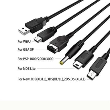 5in1 USB-kaapeli yhteensopiva Nintendo Wii U / 3DSXL / 3DS kanssa