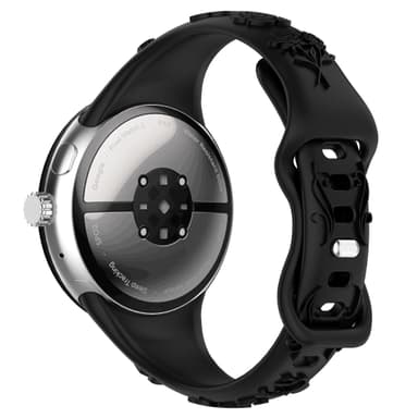 Google Pixel Watch 1.2 sukupolven kuviollinen silikoniranneke Musta