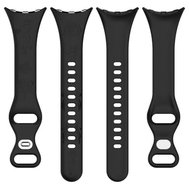 Google Pixel Watch 1.2 sukupolven kuviollinen silikoniranneke Musta