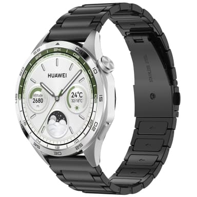 22 mm teräsranneke, Samsung, Huawei Musta