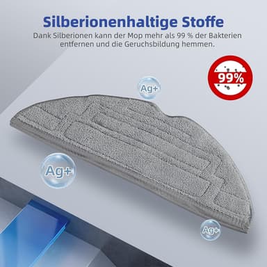 8-pakkaus moppiliinoja Roborock S8/S8+/S8 Plus Harmaa