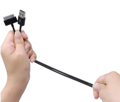 30-nastainen USB-kaapeli / latauskaapeli tietojen synkronointiin Musta 1 m