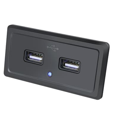 Autolaturin latauspaneeli, jossa 2 USB-liitäntää