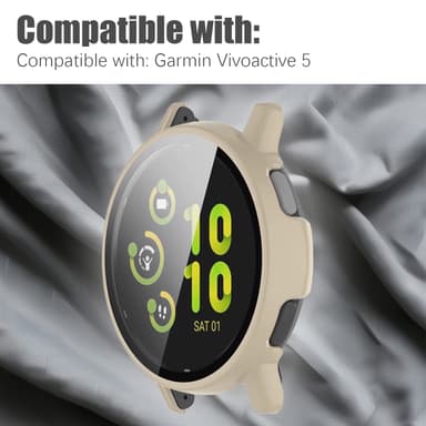 Suojakuori näytönsuojalla Garmin Vivoactive 5:lle Valkoinen