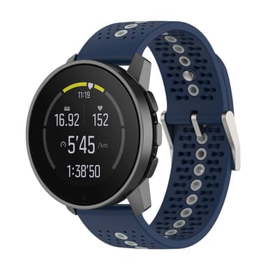 Värikäs kellohihna 22MM Suunto Race S -kelloon Sininen + harmaa