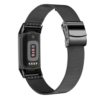 Ruostumattomasta teräksestä valmistettu kelloranneke Fitbit Charge5/6:lle Musta