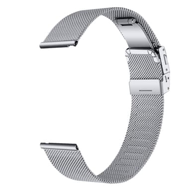 Ruostumattomasta teräksestä valmistettu rannekello Huawei Watch 2/Garmin Vivoactive 3, 20 mm Hopea