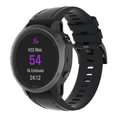 Silikonirannekello Garmin Fenix 7S/Garmin Instinct 2s/Garmin Fenix 6S 20mm Musta
