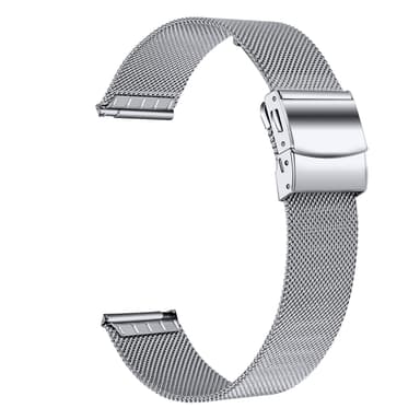 Ruostumattomasta teräksestä valmistettu rannekello Huawei Watch 2/Garmin Vivoactive 3, 20 mm Hopea