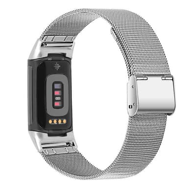 Ruostumattomasta teräksestä valmistettu kelloranneke Fitbit Charge 5 Charge 6:lle Hopea