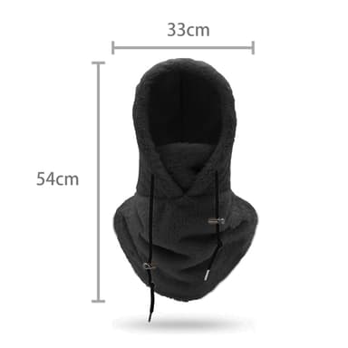Balaclava-huppu kasvojen ja kaulan lämmittimellä Musta M