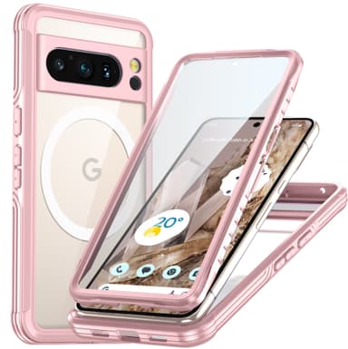 Magneettinen kotelo Google Pixel 8 Prolle Vaaleanpunainen