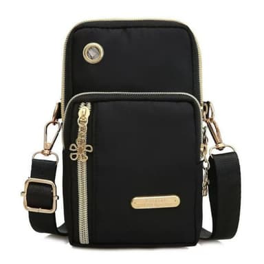 Crossbody laukku Oxford kangasta Musta
